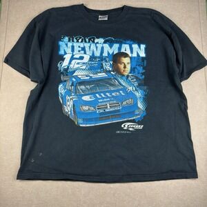Y2K Ryan Newman NASCAR Shirt Men's 2XL Black Chase Authentics Racing Tee